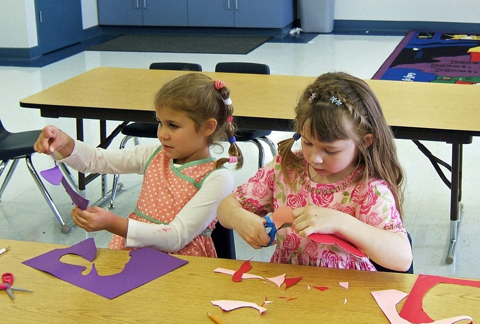 girls in a nursery class